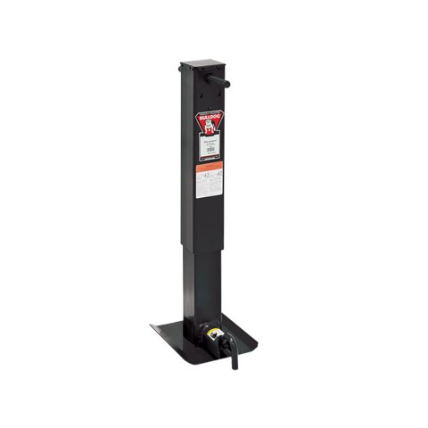 Trailer Jack - Bulldog SWQ 180 - Manual - Sidewind - 12-1/2 in of Travel - 13-1/2 in Drop Leg Extension - 12000 lb Capacity - Crank Required - Steel - Black Paint - Each