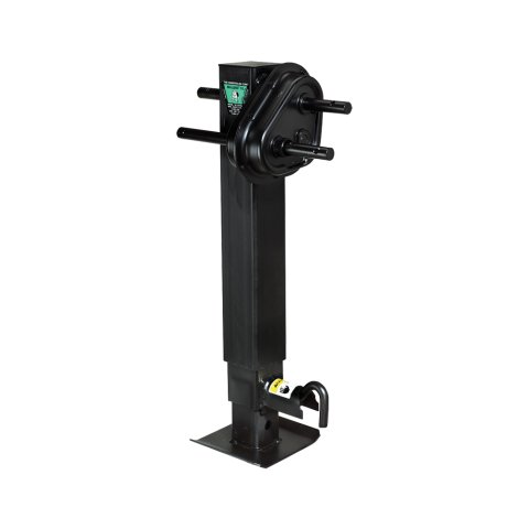 Trailer Jack - Bulldog 2-Speed Square - Manual - Sidewind - 12-1/2 in of Travel - 12000 lb Capacity - Crank Required - Steel - Black Powder Coat - Each