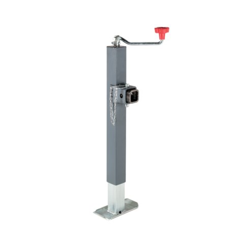 Trailer Jack - Bulldog Square Tube - Manual - Topwind - 15 in of Travel - 5000 lb Capacity - Steel - Gray Paint - Each
