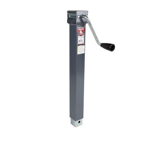 Trailer Jack - Bulldog - Manual - Sidewind - 15 in Of Travel - 5000 lb Capacity - Base Required - Steel - Gray Paint - Each