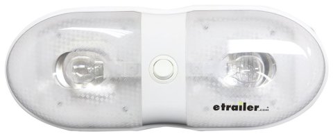 Interior Light - 76 Series - Dual Light - Single Switch - White Lens - White Plastic Housing - Each