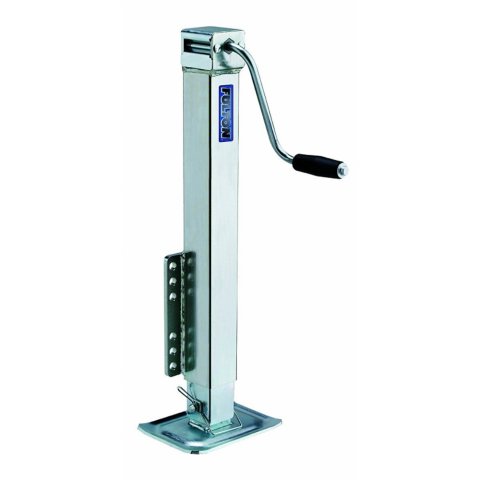Trailer Jack - Heavy Duty - Manual - Sidewind - 28 in of Travel - 2500 lb Capacity - Steel - Zinc Plated - Each