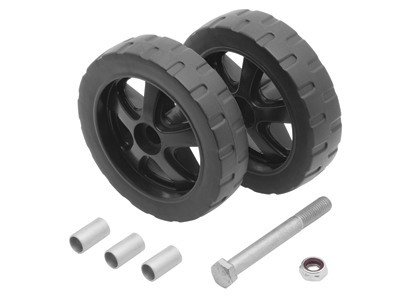 Trailer Jack Wheel - Twin - Hardware Included - Plastic - Black - Reese F2 Trailer Jack - Kit