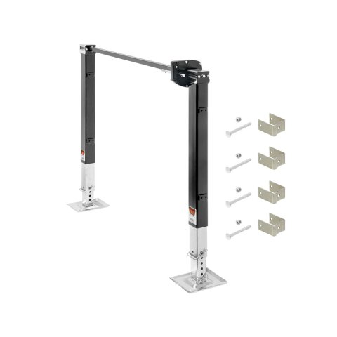 Trailer Jack - Landing Gear - 36 in Lift - 18 in Travel - 8000 lb Capacity - Steel - Black Powder Coat - RV Fifth Wheel - Kit