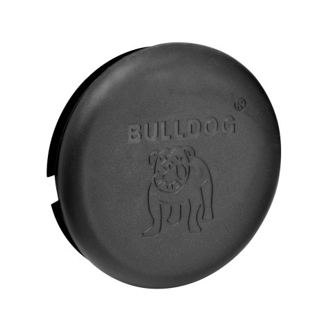 Tongue Jack End Cap - Removable - Bulldog Logo - Plastic - Black - Sidewind Bulldog Jacks - Each