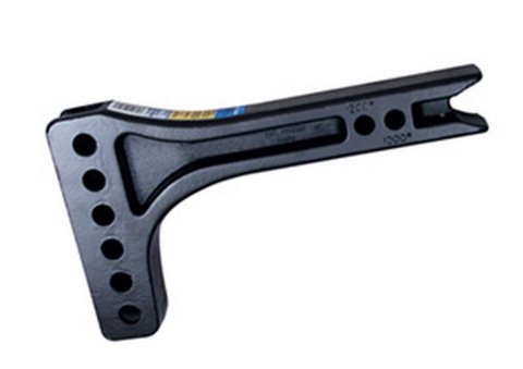 Hitch Shank Bar - 2 in Hitch - 9-1/4 in Long - 1-1/4 in Drop to 6 in Rise - 1500 lb Tongue Weight - Steel - Black Powder Coat - Each