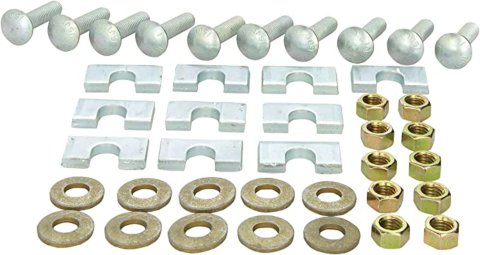 5th Wheel Base Rail Hardware - Bolts / Flat Washers / Nuts / Shims Included - Steel - Zinc Oxide - Reese 5th Wheel Base Rails - Kit
