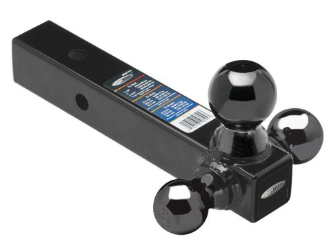 Ball Mount Hitch - Tri-Ball - 2 in Hitch - 12 in Long - 2000 / 10000 / 16000 lb Capacity - 1-7/8, 2, and 2-5/8 in Balls Installed - Steel - Black Powder Coat - Each