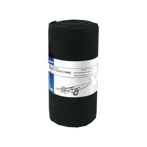 Carpet - Marine Grade - 12 x 144 in - Mildew Resistant - Black - Bunk Trailer Rails - Each