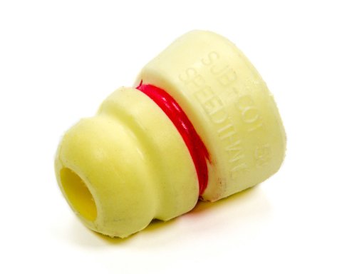 Bump Stop - COT Series - Tree - 2 in OD - 2.27 in Tall - Shock Mount - Soft - Red Stripe - Rubber - White - Each