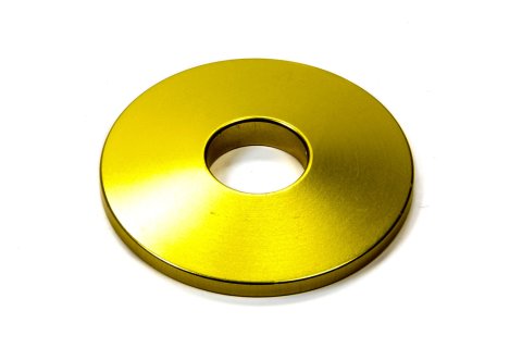 Tapered Washer - Bump Stop Divider - 2 in OD - 0.625 in ID - 10 Degree Taper - Aluminum - Yellow Anodized - Each