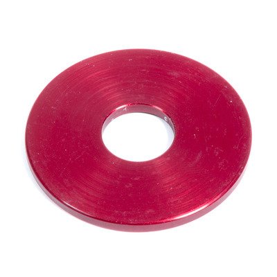 Flat Washer - Bump Stop Divider - 2 in OD - 0.631 in ID - 0.125 in Thick - Aluminum - Red Anodized - Each
