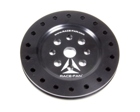 Mechanical Fan Hub - 3/4 in Pilot - 3/8 in and 5/16 in Mounting Holes - Aluminum - Black Anodized - Race-Fan - Each