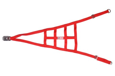 Roll Cage Net - Nylon Webbing - Triangle - Quick Release Buckle - Red - Sprint Car - Kit