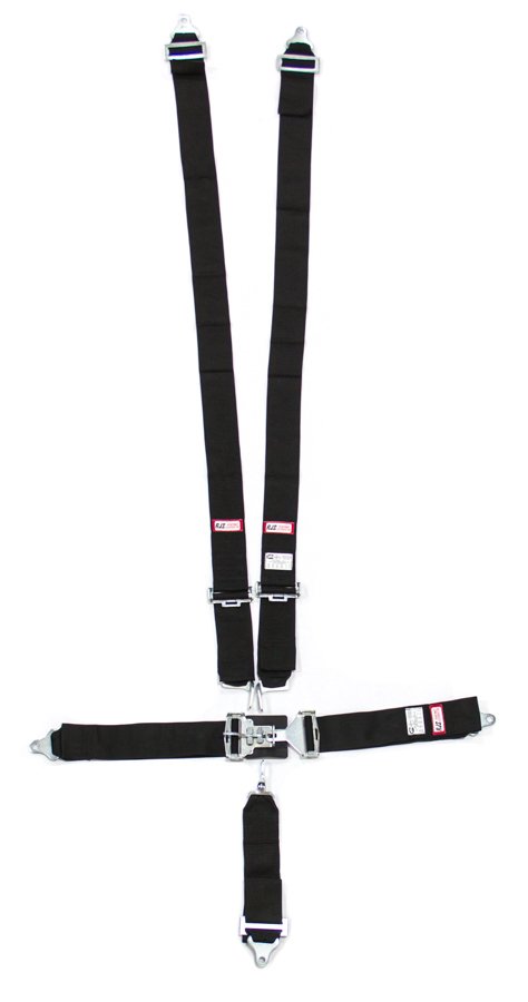 Harness - 5 Point - Latch and Link - SFI 16.1 - 64 in Length - Pull Down Adjust - Bolt-In / Wrap Around - Individual Harness - Black - Kit