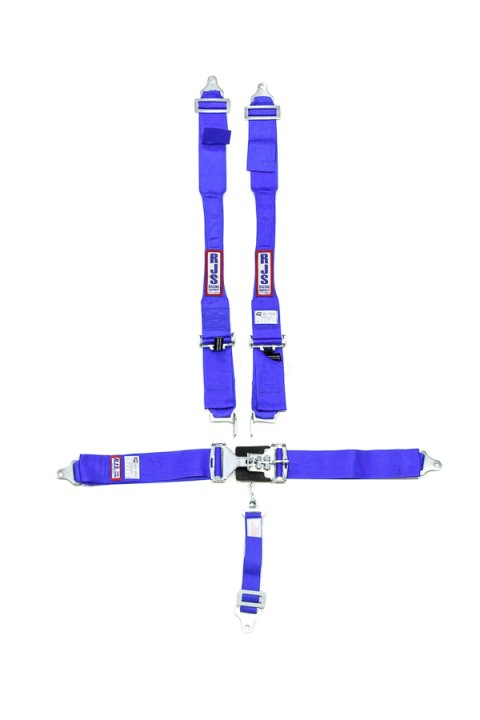 Harness - 5 Point - Latch and Link - SFI 16.1 - 38 in Length - Pull Down Adjust - Bolt-In / Wrap Around - Individual Harness - Blue - Kit