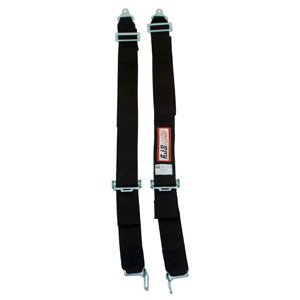Shoulder Belt - Latch and Link - SFI 16.1 - 44 in Length - 3 in Width - Pull Down Adjust - Bolt-In - Individual Harness - Black - Kit