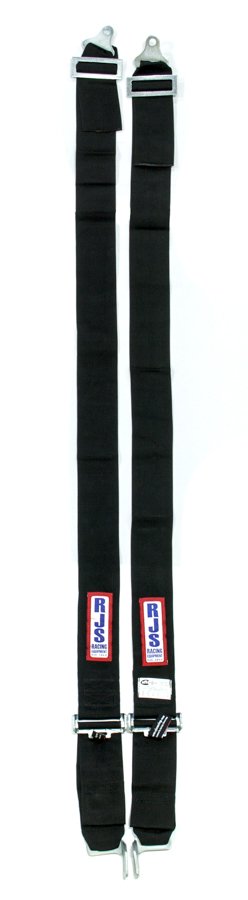 Shoulder Belt - Latch and Link - SFI 16.1 - 38 in Length - 3 in Width - Pull Down Adjust - Bolt-In / Wrap Around - Individual Harness - Black - Pair
