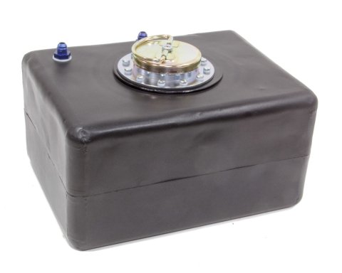 Fuel Cell - Classic Oval / Road Race - 8 gal - 17 in Wide x 13 in Deep x 9 in Tall - 8 AN Male Outlet - 6 AN Male Vent - Foam - Plastic - Black - Each