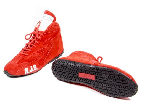 Driving Shoe - Redline Mid Top - Mid-Top - SFI 3.3/5 - Suede Outer - Nomex Inner - Red - 9 Mens / 10.5 Womens - Pair