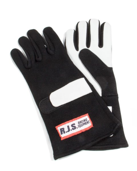 Driving Gloves - SFI 3.3/5 - Double Layer - Nomex / Leather - Black - Medium - Pair