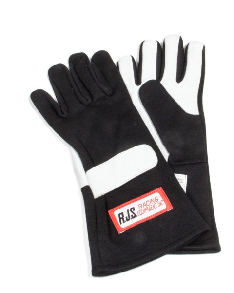 Driving Gloves - SFI 3.3/1 - Single Layer - Nomex / Leather - Black - Small - Pair