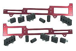 Spark Plug Wire Loom - Valve Cover Mount - 7-9 mm - Horizontal - Red Bracket Included - Plastic - Black - Clamp Style - Small Block Chevy - Kit
