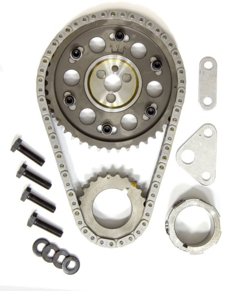 Timing Chain Set - Gold Series - Double Roller - Keyway Adjustable - Needle Bearing - Billet Steel - GM LS-Series - Kit