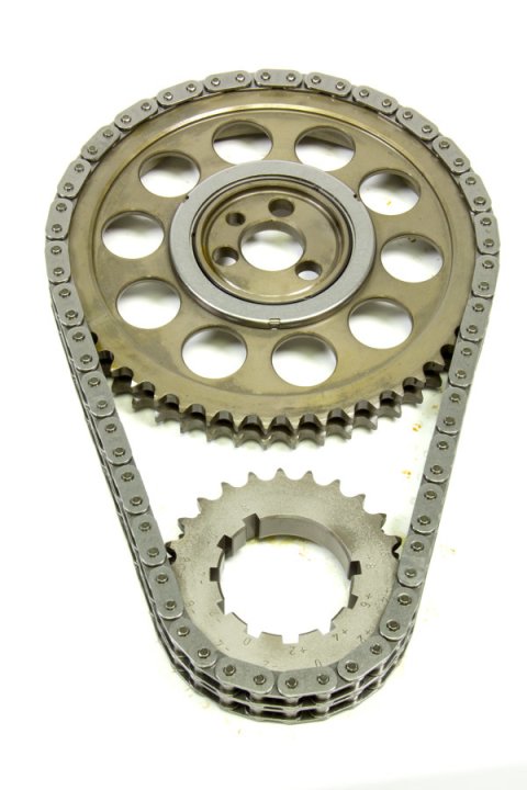 Timing Chain Set - Gold Series - Double Roller - Keyway Adjustable - 0.005 in Shorter - Needle Bearing - Billet Steel - Big Block Chevy - Kit