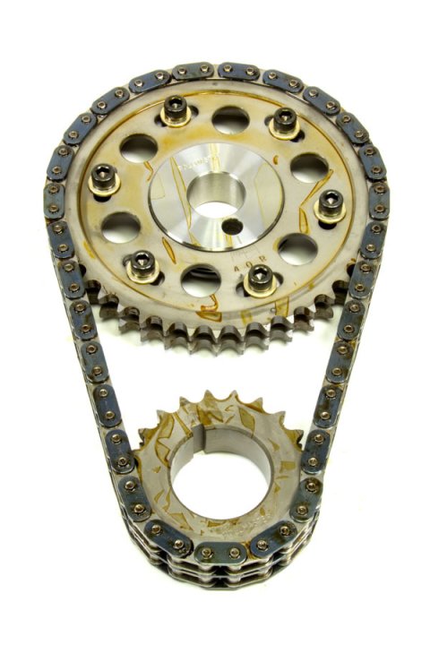 Timing Chain Set - Gold Series - Double Roller - Keyway Adjustable - Needle Bearing - Billet Steel - Small Block Ford - Kit