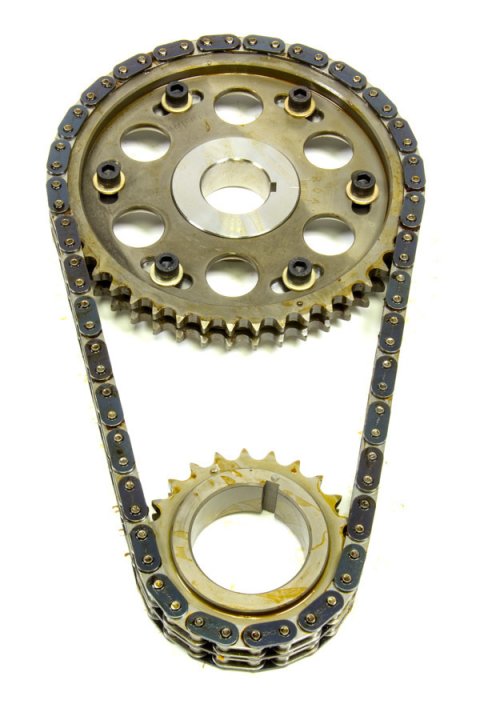 Timing Chain Set - Gold Series - Double Roller - Keyway Adjustable - Needle Bearing - Billet Steel - Small Block Mopar - Kit