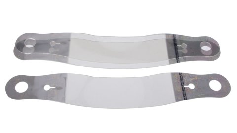 Helmet Shield Tear Off - Xstack 10 - 2 mm Thick - 11.5 in Center to Center - Plastic - Clear - Simpson / HJC / OMP / Zamp Helmets - Set of 30