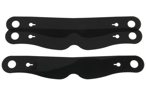 Helmet Shield Tear Off - Xstack - 4 mm Thick - 11.5 in Center to Center - Nose Notch - Plastic - Smoked - Simpson Helmets - Set of 3