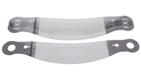 Helmet Shield Tear Off - Xstack 10 - 2 mm Thick - 12.375 in Center to Center - Plastic - Clear - Bell / Champion / G-Force / Pyrotect / RaceQuip / RCI Helmets - Set of 30