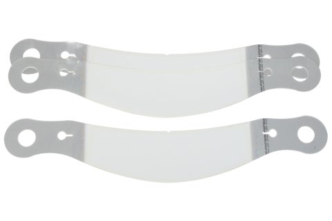 Helmet Shield Tear Off - Perimeter Seal - 2 mm Thick - 12.125 in Center to Center - Plastic - Clear - Bell / G-Force / RJS / Zamp Helmets - Set of 30