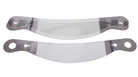 Helmet Shield Tear Off - Xstack 10 - 2 mm Thick - 12.75 in Center to Center - Plastic - Clear - Simpson / Impact Helmets - Set of 30