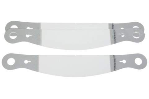 Helmet Shield Tear Off - Perimeter Seal - 2 mm Thick - 13 in Center to Center - Plastic - Clear - Impact / Simpson / Sparco Helmets - Set of 30
