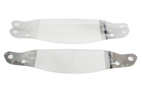 Helmet Shield Tear Off - Xstack 10 - 2 mm Thick - 11.5 in Center to Center - Plastic - Clear - Arai / Bell / HJC / Icon / Shoei / Stand Helmets - Set of 30