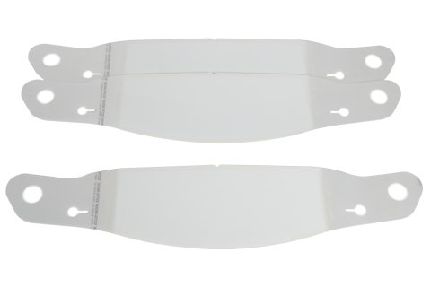 Helmet Shield Tear Off - Xstack 10 - Perimeter Seal - 2 mm Thick - 11.5 in Center to Center - Plastic - Clear - Arai / Bell / HJC / Icon / Shoei / Stand Helmets - Set of 30