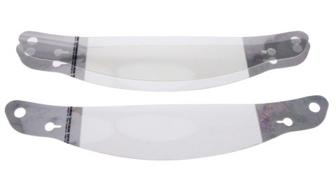 Helmet Shield Tear Off - Xstack 10 - 2 mm Thick - 12.75 in Center to Center - Plastic - Clear - Arai GP6 / SK-6 Helmets - Set of 30