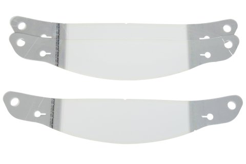 Helmet Shield Tear Off - Perimeter Seal - 2 mm Thick - 12.75 in Center to Center - Plastic - Clear - Arai GP6 / SK-6 Helmets - Set of 30