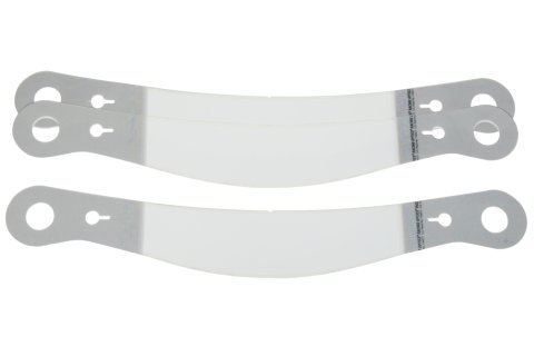 Helmet Shield Tear Off - Perimeter Seal - 2 mm Thick - 12.875 in Center to Center - Plastic - Clear - Bell Helmets - Set of 30