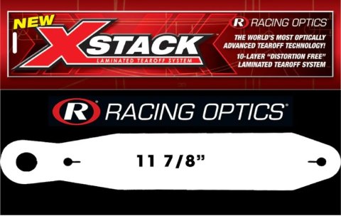Helmet Shield Tear Off - Xstack 10 - 2 mm Thick - 11.875 in Center to Center - Plastic - Clear - Sparco / Scorpion - Set of 30