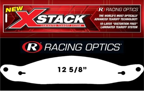 Helmet Shield Tear Off - Xstack 10 - 2 mm Thick - 12.625 in Center to Center - Plastic - Clear - Suomy / AGV - Set of 30