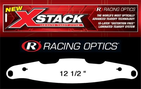 Helmet Shield Tear Off - Xstack 10 - 2 mm Thick - 12.5 in Center to Center - Plastic - Clear - Arai Corsair X / RX-7V / Quantum-X / Signet-X / Defiant-X / DT-X - Set of 30