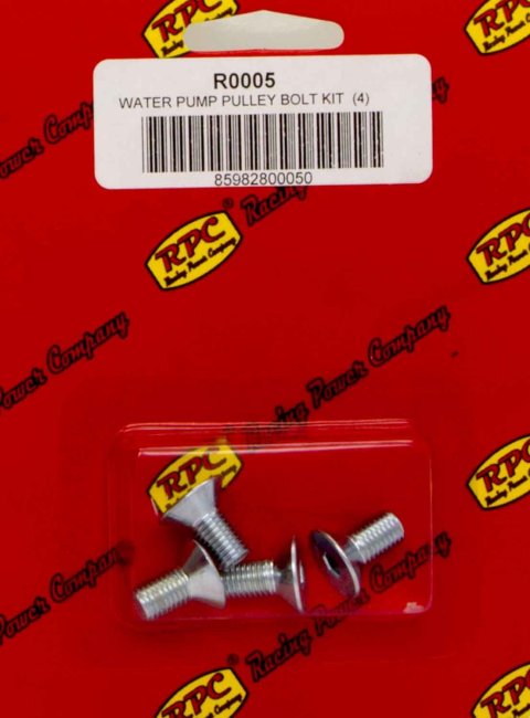Water Pump Pulley Bolt - 5/16-24 in Thread - 0.625 in Long - Tapered Allen Head - Steel - Zinc Oxide - Set of 4