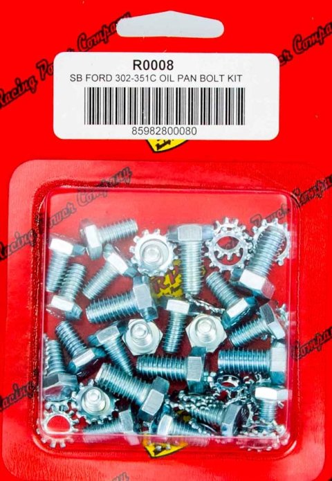 Oil Pan Bolt Kit - Hex Head - Steel - Zinc Oxide - Small Block Ford - Kit