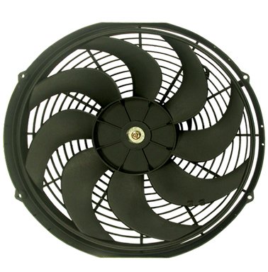 Electric Cooling Fan - 16 in Fan - Push / Pull - 2500 CFM - 12V - Curved Blade - 15.75 x 16.25 in - 3 in Thick - Plastic - Kit