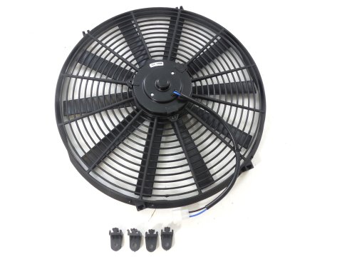Electric Cooling Fan - 16 in Fan - Push / Pull - 2300 CFM - 12V - Straight Blade - 16 x 16.75 in - 3.25 in Thick - Plastic - Kit