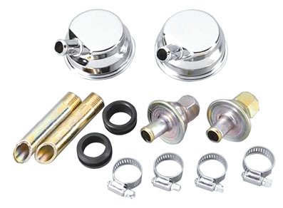 Crankcase Evacuation System - Weld-On - Breathers / Grommets / Check Valves / Nipples - Requires 5/8 in Hose - Steel - Universal - Kit